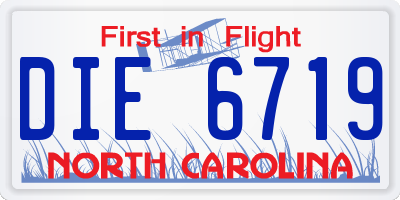 NC license plate DIE6719