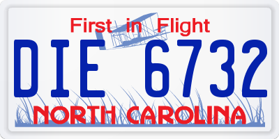 NC license plate DIE6732