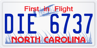 NC license plate DIE6737