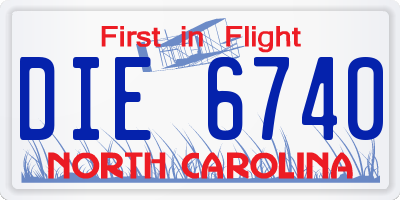NC license plate DIE6740