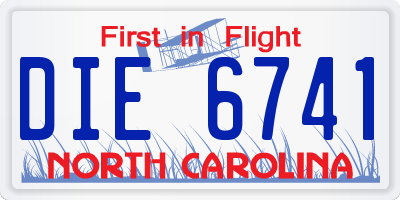 NC license plate DIE6741