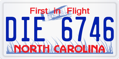 NC license plate DIE6746