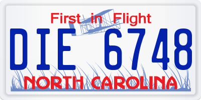 NC license plate DIE6748