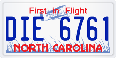 NC license plate DIE6761
