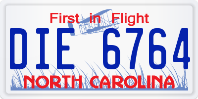NC license plate DIE6764