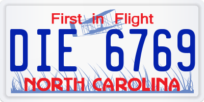 NC license plate DIE6769