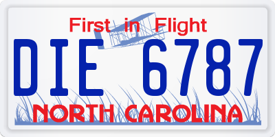 NC license plate DIE6787