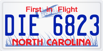 NC license plate DIE6823