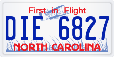 NC license plate DIE6827