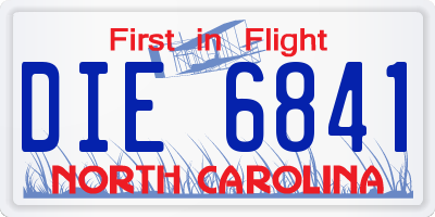 NC license plate DIE6841