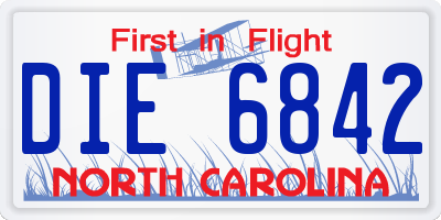 NC license plate DIE6842