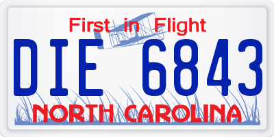 NC license plate DIE6843