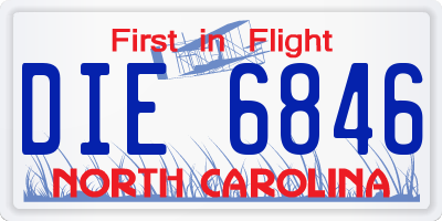 NC license plate DIE6846