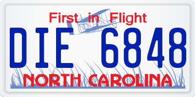NC license plate DIE6848