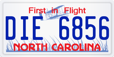 NC license plate DIE6856