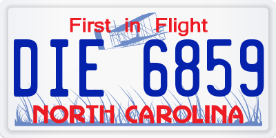 NC license plate DIE6859