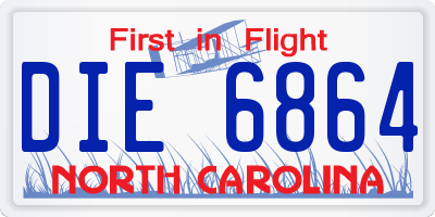 NC license plate DIE6864