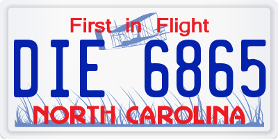 NC license plate DIE6865