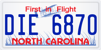 NC license plate DIE6870