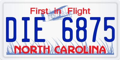 NC license plate DIE6875