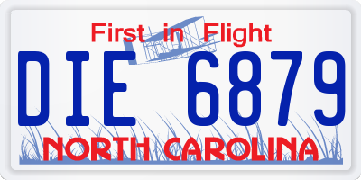 NC license plate DIE6879