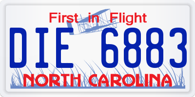 NC license plate DIE6883