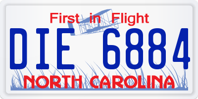 NC license plate DIE6884