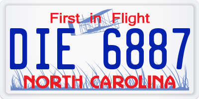 NC license plate DIE6887