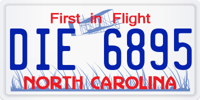 NC license plate DIE6895