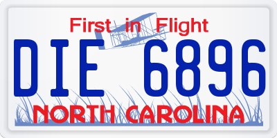 NC license plate DIE6896
