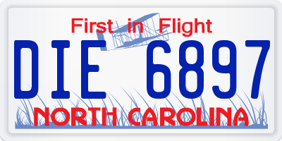 NC license plate DIE6897