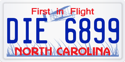NC license plate DIE6899