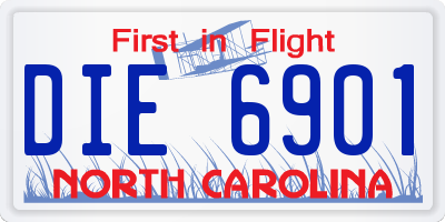 NC license plate DIE6901