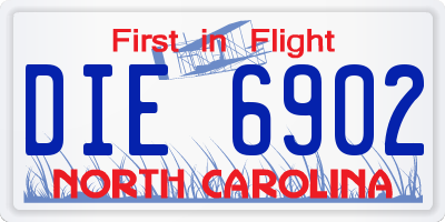 NC license plate DIE6902