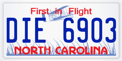 NC license plate DIE6903