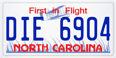 NC license plate DIE6904