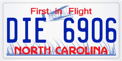 NC license plate DIE6906