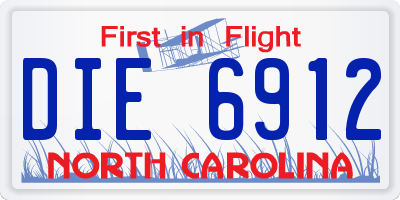 NC license plate DIE6912