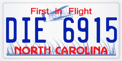 NC license plate DIE6915