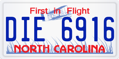 NC license plate DIE6916