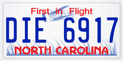 NC license plate DIE6917
