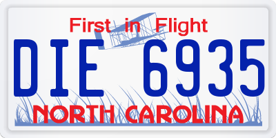 NC license plate DIE6935