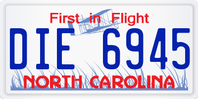 NC license plate DIE6945
