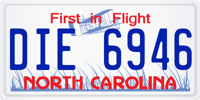 NC license plate DIE6946
