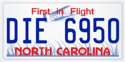 NC license plate DIE6950