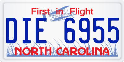 NC license plate DIE6955