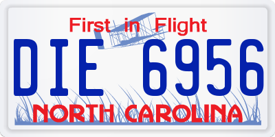 NC license plate DIE6956
