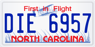 NC license plate DIE6957
