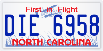 NC license plate DIE6958