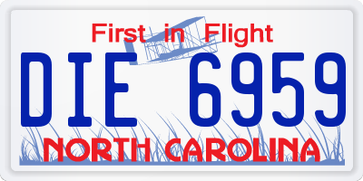 NC license plate DIE6959